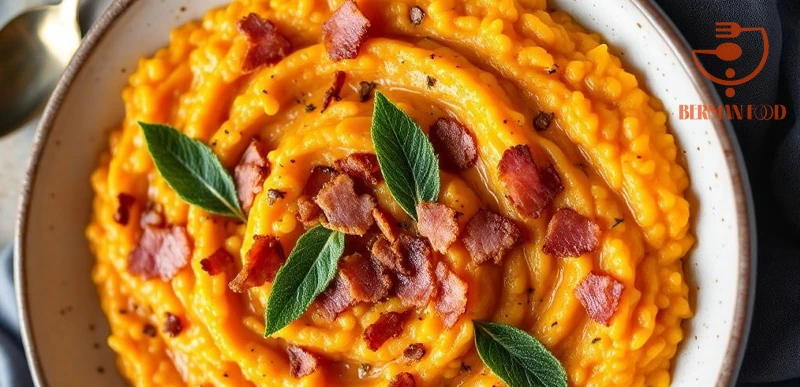 طرز تهیه ریزوتو سیب و کدو حلوایی با بیکن دودی