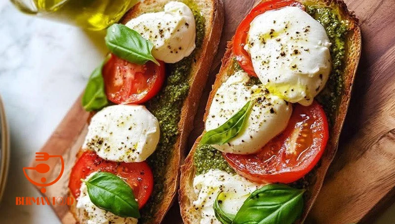 طرز تهیه بروشتای گوجه و ریحان (گام به گام)