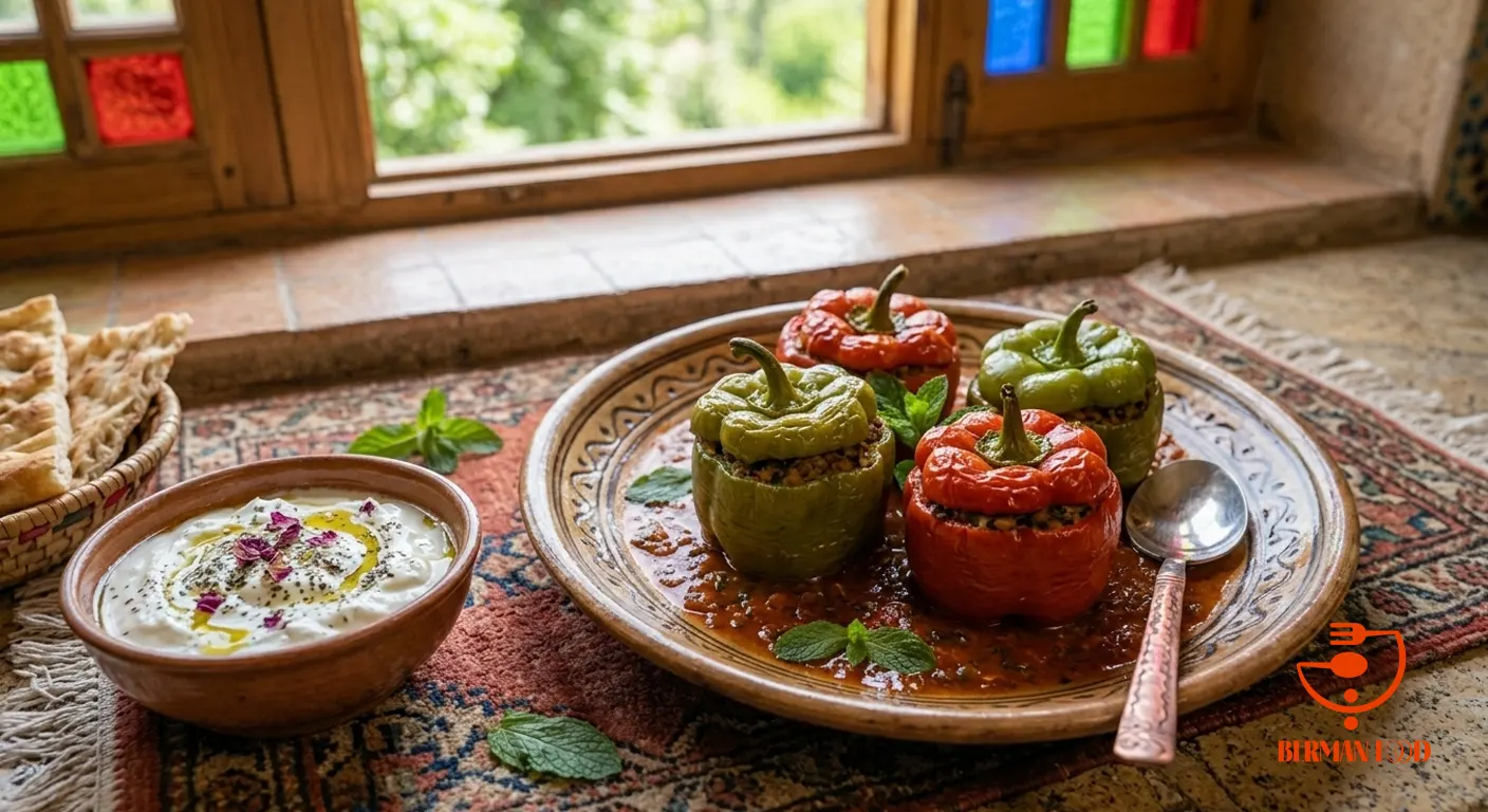 طرز تهیه فلفل دلمه ای شکم پر